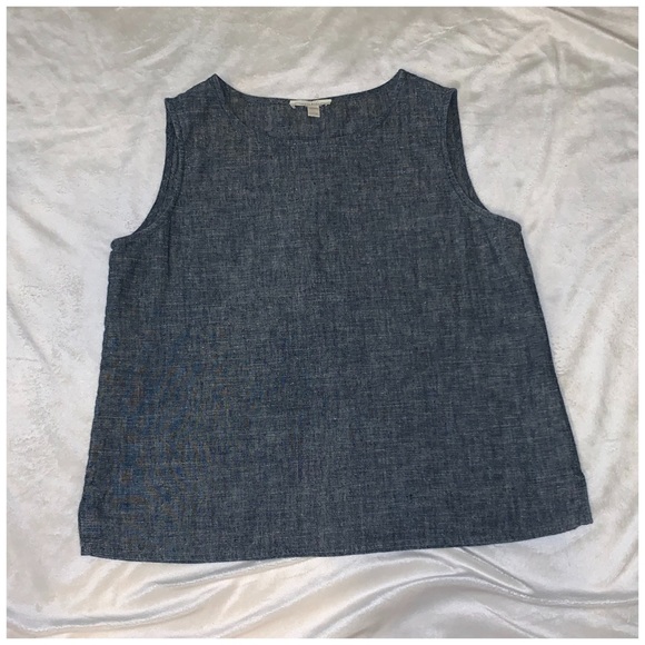 Eileen Fisher chambray hemp cotton tank top xs - Picture 7 of 7